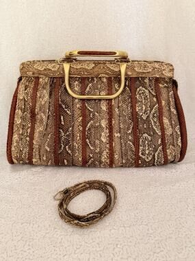 Vintage Verona Genuine Python Snakeskin Handbag Satchel Made In Argentina Purse